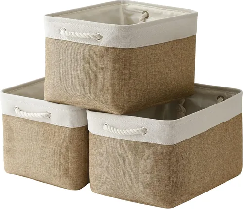 Miniatura 95 de TheWarmHome Contenedores de almacenamiento para estantes, tamaño mediano, 3 unidades, 13.8 pulgadas de largo x 9.8 pulgadas de ancho x 6.7 pulgadas