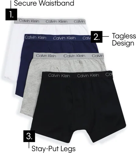 Miniatura 3 de Calvin Klein Paquete de 4 calzoncillos tipo bóxer para niño