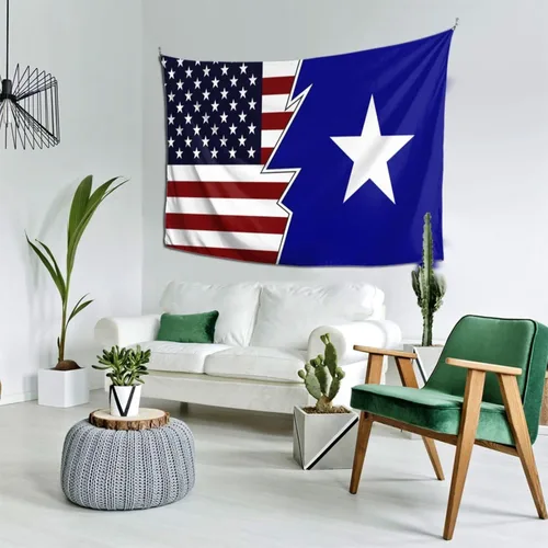 Miniatura 3 de LIFANGMI Ripped Style American And Bonnie Blue Flag Tapestry Wall Hanging 60x40 Inch Bedroom Living Room Dormitory Home Decoration Wall Tapestry