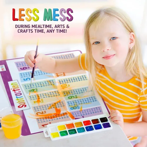 Miniatura 5 de merka Manteles individuales para niños, manteles individuales infantiles para mesa de comedor, manteles individuales educativos para niños, suma