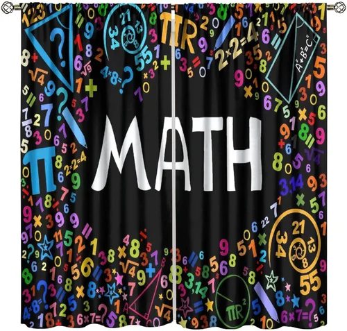 Miniatura 45 de Cortinas opacas para ventanas de ciencia para niños, lupa de libro de laboratorio de ciencia, lupa, frascos moleculares, cortinas impresas