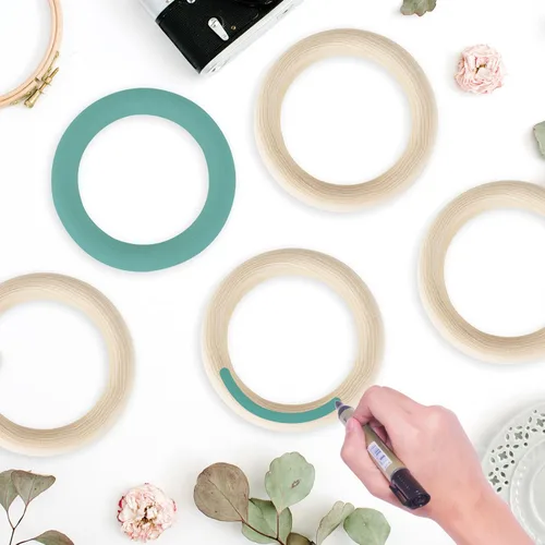 Miniatura 5 de 10 unidades de anillos de madera natural sin acabado de 120 mm para manualidades, anillos de madera macramé para colgantes de anillos y conectores
