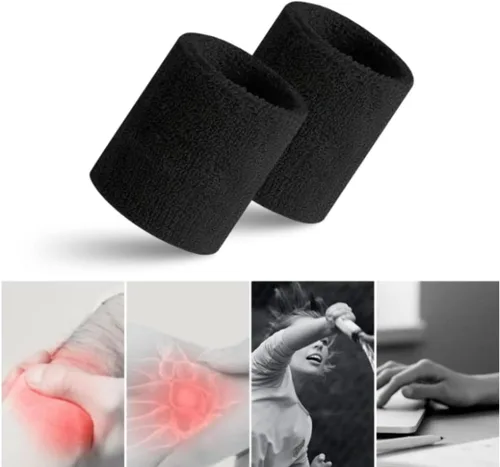 Miniatura 5 de Diademas Deportivas de Absorción de Sudor - Bandas para Muñecas, Absorción de Sudor para Hombres y Mujeres