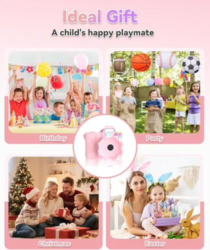 Miniatura 7 de Juguetes de cámara para niños, cámara digital HD 1080P, carcasa suave envolvente, mini cámara para niños de 3, 4, 5, 6, 7, 8, 9 años, regalo