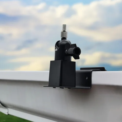 Miniatura 3 de Holicfun Soporte Universal de Panel Solar para Canalón para Paneles Solares Ring, Arlo, Eufy, Wyze, Reolink y Más (Negro)