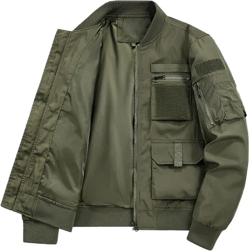 Miniatura 5 de Chaqueta bomber acolchada para hombre, chaqueta militar de vuelo para hombre, chaquetas casuales de otoño, ropa de abrigo ligera de invierno