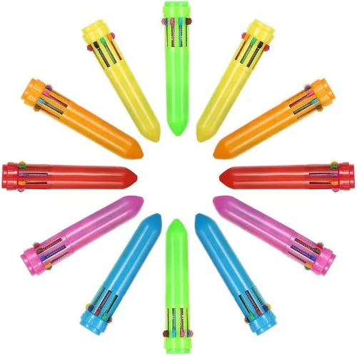 Miniatura 2 de Kaptin Paquete de 36 mini bolígrafos de plástico neón, bolígrafos retráctiles, bolígrafos multicolores, suministros escolares de oficina para niños