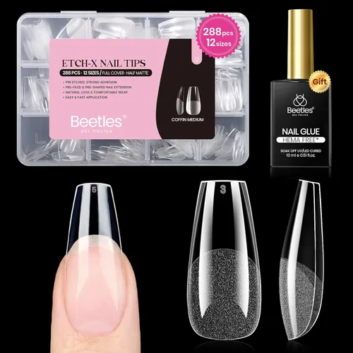 Miniatura 9 de beetles Gel Polish Pegamento para uñas de gel 9 en 1 para puntas de uñas acrílicas transparentes, pegamento para uñas con brocha súper fuerte