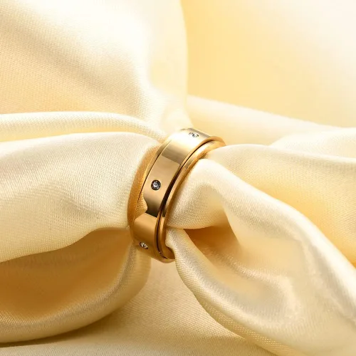 Miniatura 6 de MYNENEY Anillo para ansiedad con circonita cúbica para aliviar el estrés para mujeres, alianza de compromiso de boda para mujeres y hombres