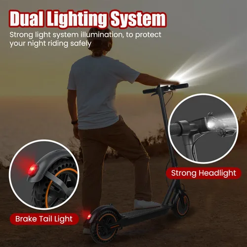 Miniatura 8 de Electric Scooter, 500W Motor, Up to 17-20MPH &19-21 Miles, Commuter Escooter, Foldable E-Scooter for Adults with APP and Dual Braking System