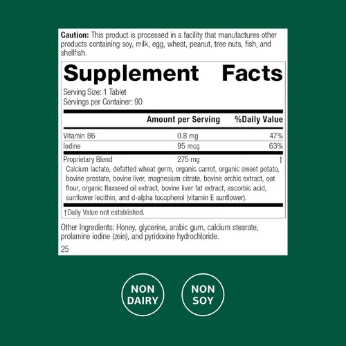 Miniatura 2 de Proceso estándar Cataplex F - Contiene vitamina B6 y yodo - Apoya la composición estructural de la piel y el cabello - No lácteos y sin soja - 90