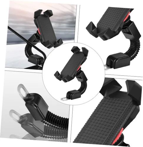 Miniatura 3 de Soporte giratorio para teléfono con espejo retrovisor para motocicleta, para navegación, smartphones compatibles sin diseño para conducción segura