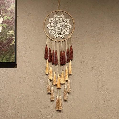 Miniatura 14 de Atrapasueños de Macramé para Colgar en la Pared - Atrapasueños Grandes Decoración de Pared Boho Chic, Ornamento de Borlas Hechas a Mano Decoración