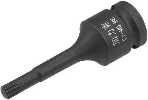 Miniatura 9 de uxcell 1/2" Drive x M14 (0.551 in) Impact Triple Square Spline Bit Socket, métrico 3" longitud, uso de acero CR-MO con destornilladores de impacto