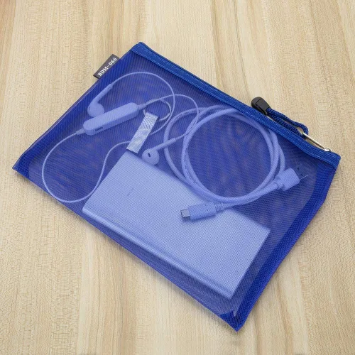Miniatura 6 de HRX Package Bolsas de cosméticos de malla de nailon con cremallera, 6 piezas A5 para maquillaje, bolsas organizadoras para bolso, bolsa de pañales