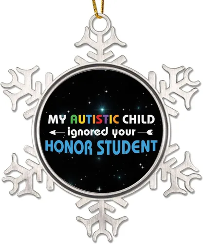 Miniatura 10 de Adornos de Navidad con texto en inglés «My Brother is Autismo», regalo para niños autistas, decoraciones de conciencia sobre el autismo, recuerdo