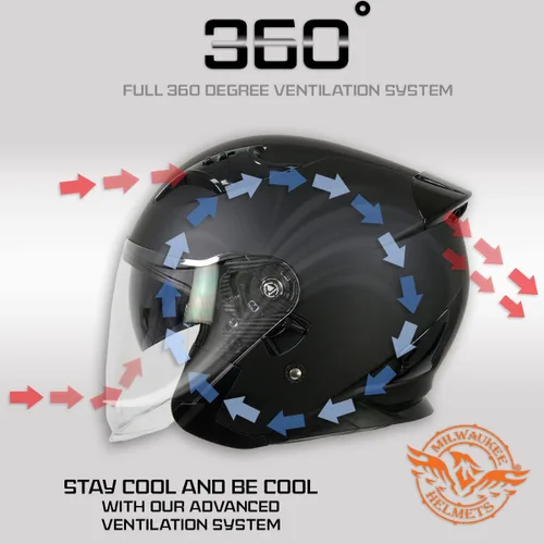 Miniatura 5 de Milwaukee Helmets Casco de motociclista de cara abierta 3/4 MPH98XX - XS
