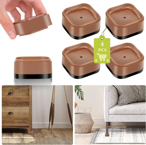 Miniatura 24 de Paquete de 12 elevadores de muebles de 1, 2 o 3 pulgadas, elevadores de cama ajustables resistentes para mesa, escritorio, sofá, silla, gabinete