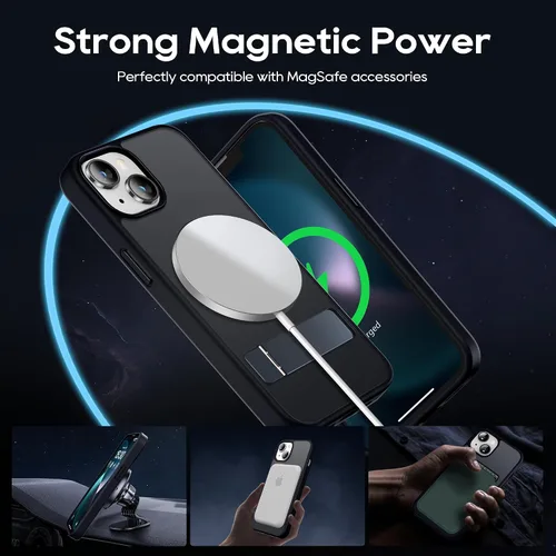 Miniatura 5 de Magsafe - Funda magnética para iPhone 13 de 6.1 pulgadas, soporte delgado con protector de pantalla compatible con Magsafe a prueba de golpes, Negro