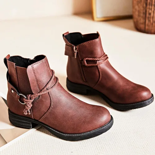 Miniatura 4 de Ataiwee Botines para mujer, botas clásicas de plataforma con cremallera lateral cómoda.