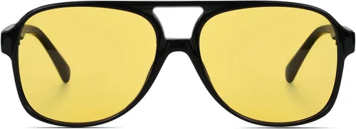 Miniatura 2 de Lentes de sol vintage retro de los años 70 para mujer y hombre, montura clásica, cuadrada y grande estilo aviador, lentes naranjas de moda UV400