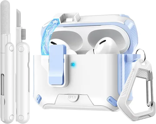 Miniatura 16 de TiMOVO Funda para Airpods Pro 3 (2025) con clip de bloqueo seguro, cubierta dura protectora automática de caída completa para Apple AirPod Pro de 3ª