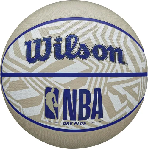 Wilson NBA DRV Plus Dazzle Camo Balón de Baloncesto para Exteriores - Beige/Azul, Talla 7-29.5" Dazzle Camo Beige/Azul