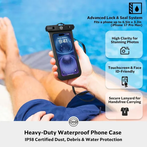 Miniatura 6 de STOVER 5/10/25/30/40/55L Waterproof Dry Bag- Roll-Top Backpack w/Phone Case- Kayaking, Hiking, Camping, Boating- Men/Women