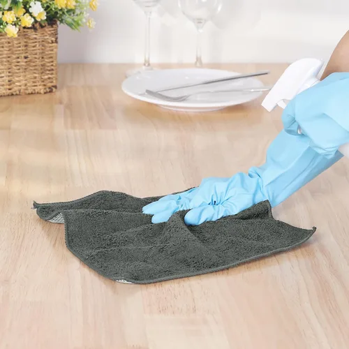 Miniatura 5 de uxcell Juego de 10 paños de cocina para platos, paños de microfibra absorbentes de secado rápido, trapos de cocina con lado de limpieza de cocina