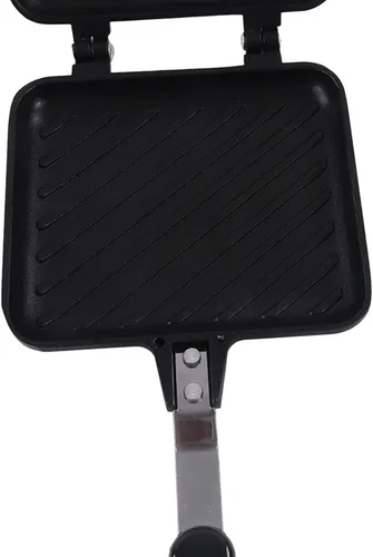 Miniatura 8 de Máquina de sándwiches calientes, sartén para hornear sándwiches de doble cara para freír panini de fondo plano, antiadherente, tostadora para perros