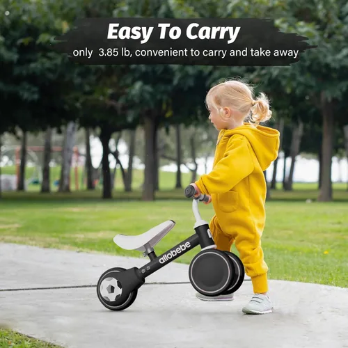 Miniatura 6 de allobebe Bicicleta de equilibrio para bebé, lindas bicicletas para niños de 12 a 36 meses, regalos para niñas de 1 año, bicicleta para entrenar al