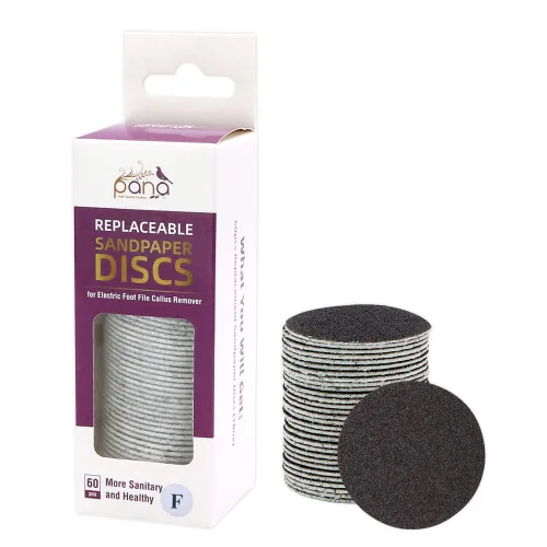 Miniatura 32 de PANA 40 piezas de recambio de archivo Pedi grande negro para lima de pies de acero inoxidable para lijar raspador de pies, almohadillas de recambio