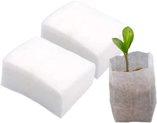 100 bolsas de cultivo para guardería, bolsa de cultivo de plántulas de tela no tejida para alta tasa de supervivencia de plántulas, bolsas de