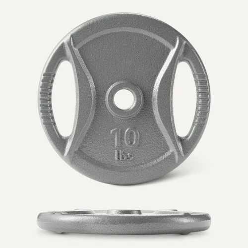 Miniatura 5 de Amazon Basics Placas de peso de agarre de 1 pulgada, hierro fundido, entrenamiento de fuerza, gimnasio en casa
