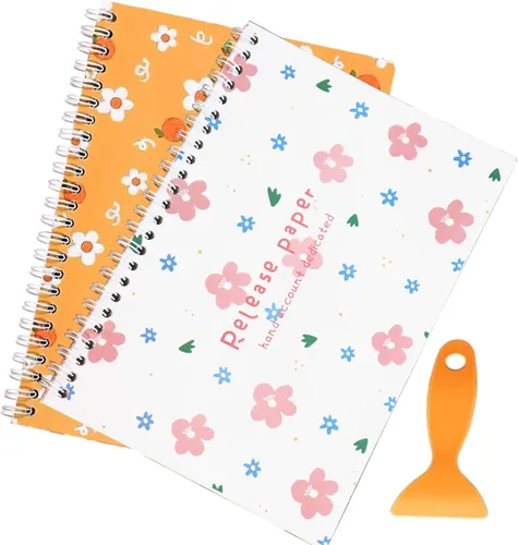 2 piezas de álbumes de calcomanías para coleccionar, reutilizables, organizador de calcomanías, libro de almacenamiento para colección de B-naranja