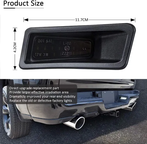 Miniatura 7 de D-Lumina Conjunto de luces LED para placas de coche con lente ahumada compatible con Dodge Ram 1500 2019 2020 2021 2022 2023, luces de etiqueta