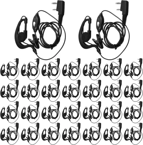 Miniatura 9 de 10 pares de auriculares para walkie talkie con micrófono de 2 pines, micrófono de auricular para radio bidireccional, auricular de un solo cable