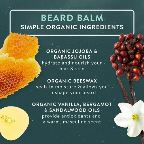 Miniatura 4 de Badger Kit de aseo para barba, aceite para barba y bálsamo para barba, Babassu y jojoba, certificado orgánico, acondicionador sin enjuague
