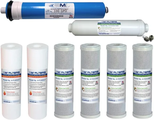 Miniatura 11 de Membranas aplicadas Membrana de ósmosis inversa y reemplazo de filtro, membrana de 50 GPD con filtro pre y poste.