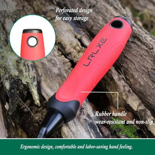 Miniatura 4 de Paleta de jardín resistente, pala de mano puntiaguda de acero inoxidable con mango de goma antideslizante, ideal para excavar, deshierbar