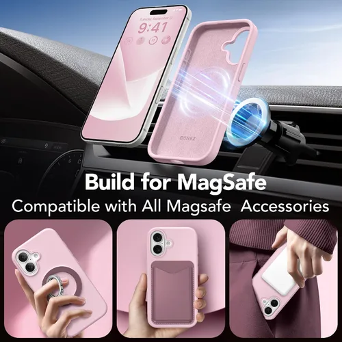 Miniatura 307 de GONEZ Funda de silicona para iPhone 15 Pro Max, compatible con Magsafe, protector de cámara + protector de pantalla, forro de microfibra suave
