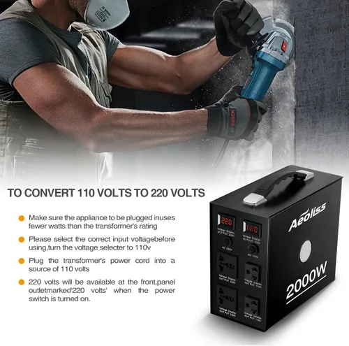 Miniatura 7 de Convertidor de voltaje Transformador de 110 V a 220 V/220 V a 110 V Convertidor de voltaje universal internacional de Estados Unidos a Europa
