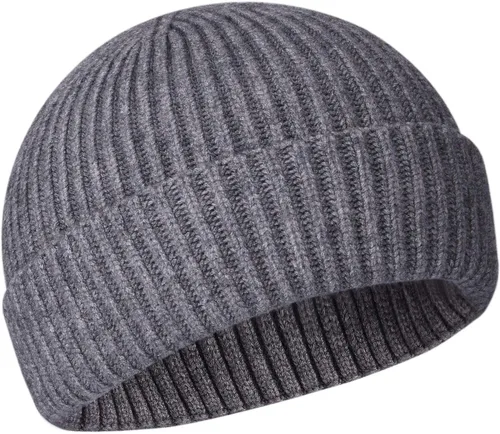 Miniatura 20 de vidsel Gorro Corto de Pescador para Hombres y Mujeres, Gorro de Lana Tejida con Puño Estilo Moderno de Arrastrero, Gorros Cálidos de Invierno