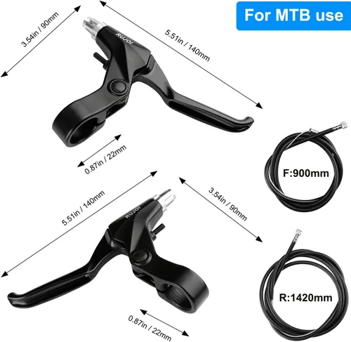 Miniatura 2 de Kit de Freno de Disco para Bicicleta, Caliper de Aluminio Delantero y Trasero, Palanca de Freno de Bicicleta de Aleación de Aluminio Completa, Rotor