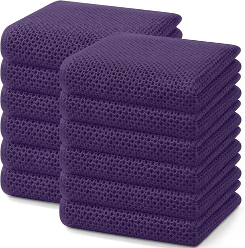 Miniatura 43 de Homaxy Paños de cocina de 100% algodón con tejido de gofre, ultra suaves, absorbentes, de secado rápido, 12 x 12 pulgadas, paquete de 6, amarillo