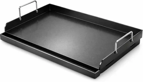 Utheer Plancha antiadherente de nanocerámica de 25 x 16 x 2.6 pulgadas para parrillas de gas y carbón, inserto superior plano de hierro fundido