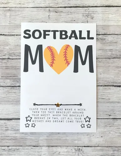 Miniatura 31 de Softball Wish Bracelet, Softball Gift, Team Gift, Softball Card, Graduation, Senior Year, Sports Team Party Favor Gift, Team Wish Gift