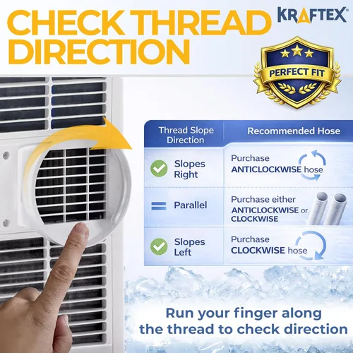 Miniatura 4 de Kraftex Manguera de aire acondicionado. Ventilación de manguera de escape de CA portátil. Compatible con LG, Delonghi y muchos más acondicionadores
