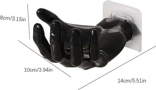 Miniatura 6 de KLKCMS Gancho para colgar en la pared, perchas, perchas, ropa, toalla, gancho en forma de mano para pasillos, chaquetas, color negro
