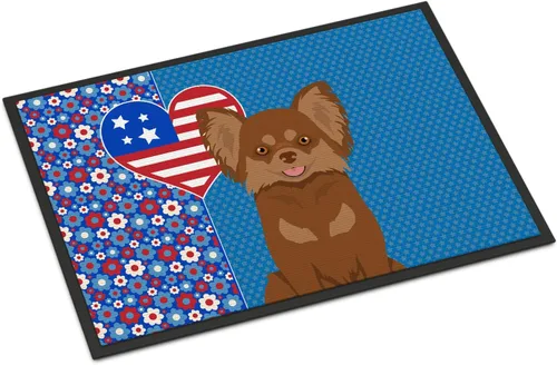 Miniatura 180 de Caroline's Treasures WDK5119JMAT Airedale Terrier USA - Tapete para interiores o exteriores, 24 x 36 pulgadas, tapete para puerta delantera